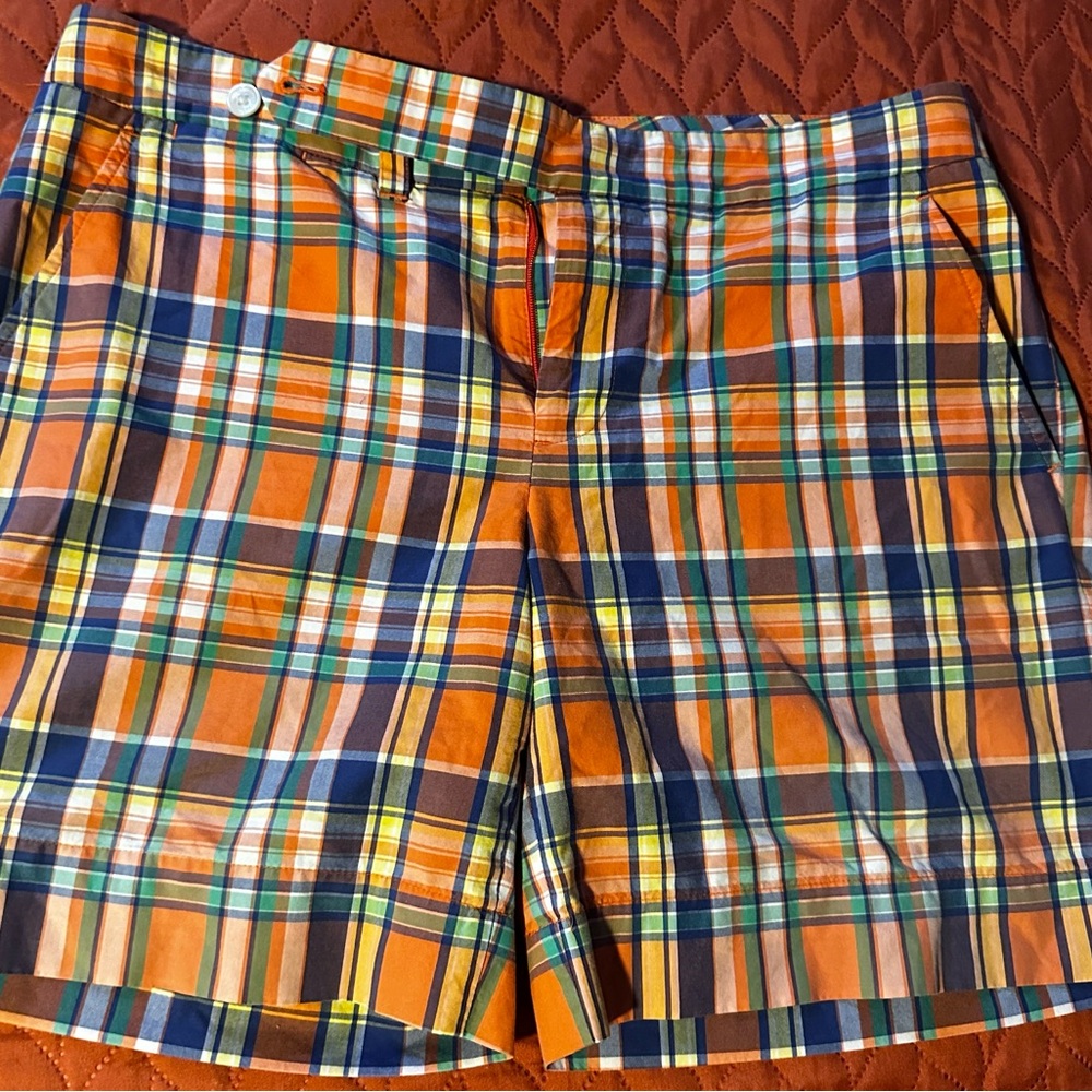 Ralph Lauren Orange Plaid Cotton Men’s Shorts